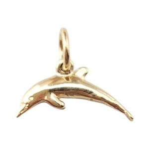 14 Karat Yellow Gold Dolphin Charm Pendant #20890